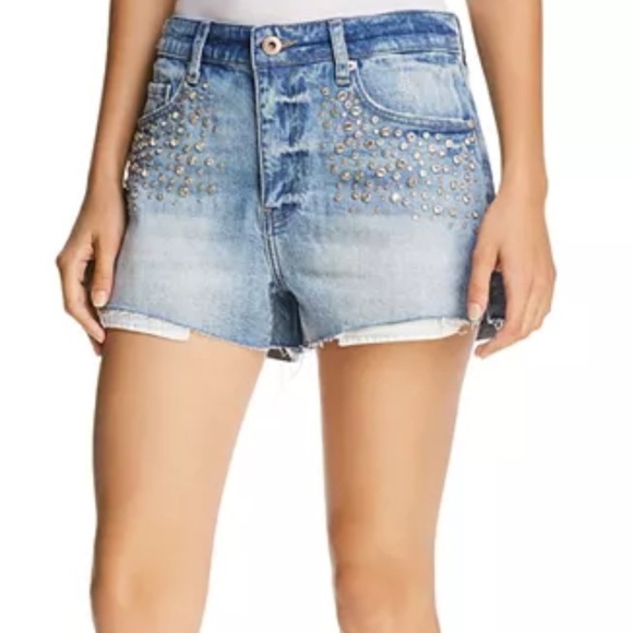 Pistola Winston Cutoff Shorts with Rhinestone Accents | Size 28 | Blue Denim - Picture 9 of 9
